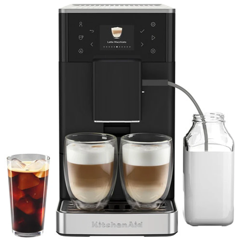 KitchenAid KF3 Fully Automatic Espresso Machine with Frother & Grinder - Black Matte