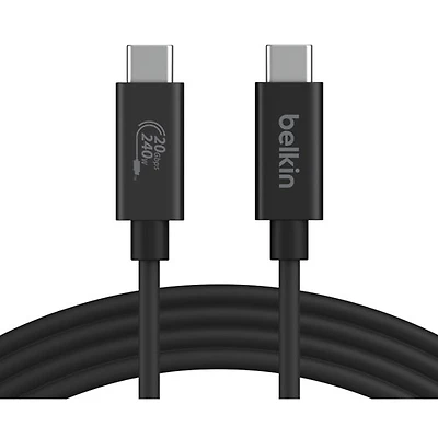 Belkin Connect 240W 20Gbps 2m (6.6 ft.) USB-C/USB-C Cable (INZ004bt2MBK)