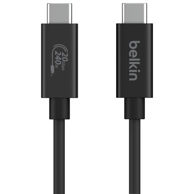Belkin Connect 240W 20Gbps 2m (6.6 ft.) USB-C/USB-C Cable (INZ004bt2MBK)