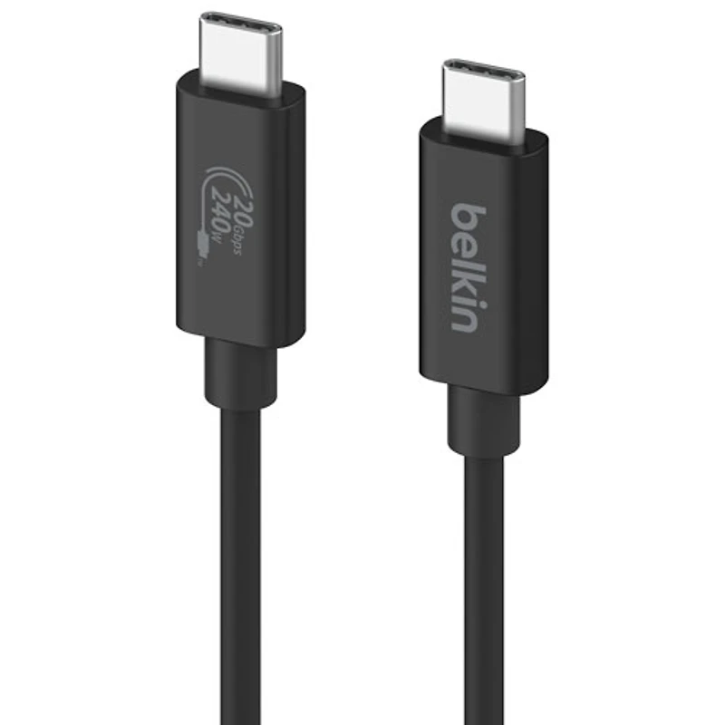 Belkin Connect 240W 20Gbps 2m (6.6 ft.) USB-C/USB-C Cable (INZ004bt2MBK)