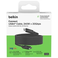 Belkin Connect 240W 20Gbps 2m (6.6 ft.) USB-C/USB-C Cable (INZ004bt2MBK)