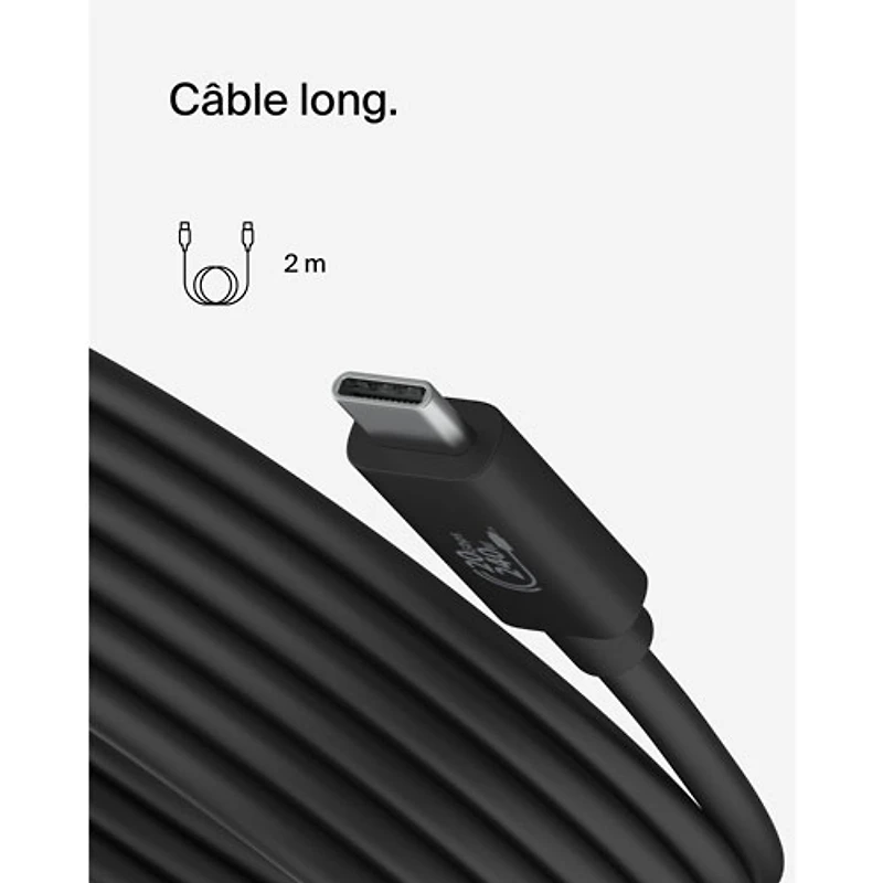 Belkin Connect 240W 20Gbps 2m (6.6 ft.) USB-C/USB-C Cable (INZ004bt2MBK)
