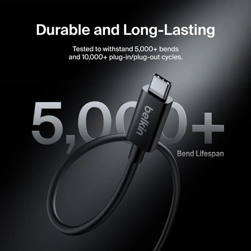 Belkin Connect 240W 1m (3.3 ft.) Thunderbolt 5 USB-C/USB-C Cable (INZ005fq1MBK)