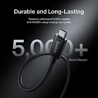 Belkin Connect 240W 1m (3.3 ft.) Thunderbolt 5 USB-C/USB-C Cable (INZ005fq1MBK)