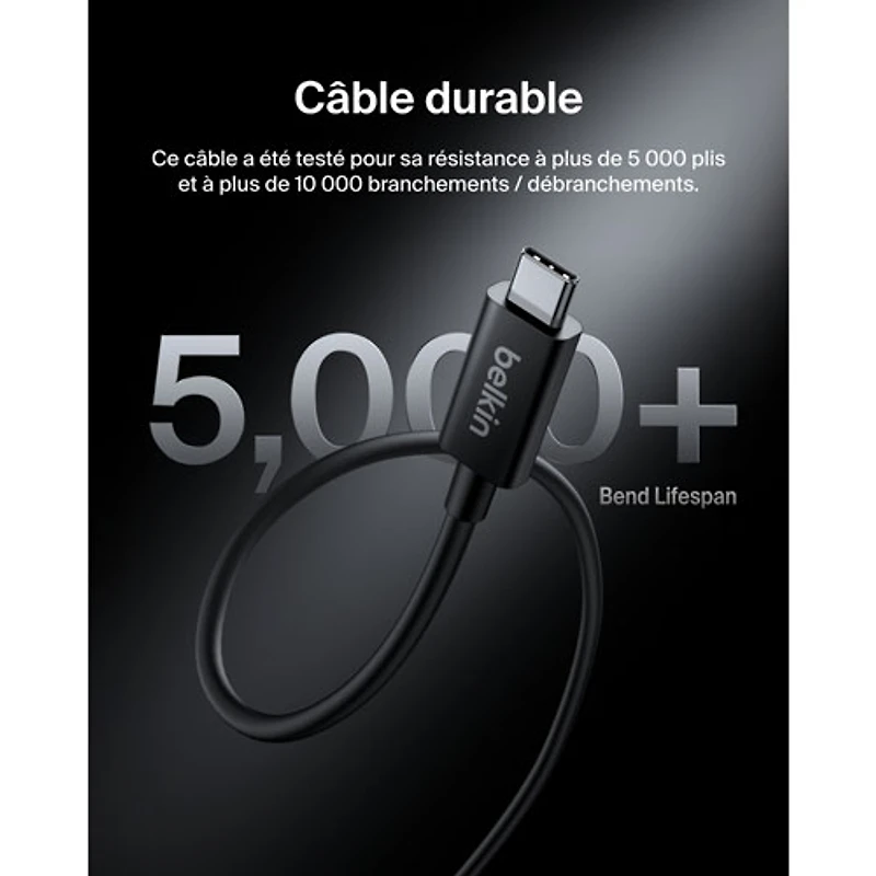 Belkin Connect 240W 1m (3.3 ft.) Thunderbolt 5 USB-C/USB-C Cable (INZ005fq1MBK)