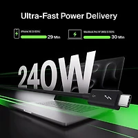 Belkin Connect 240W 1m (3.3 ft.) Thunderbolt 5 USB-C/USB-C Cable (INZ005fq1MBK)