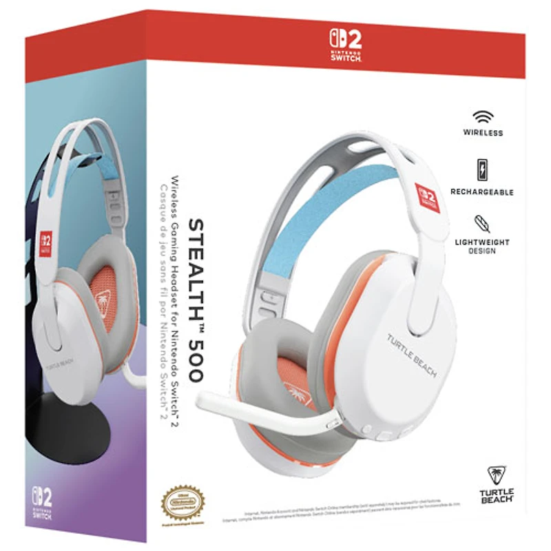 Casque de jeu Stealth 500 de Turtle Beach pour Switch 2 - Blanc