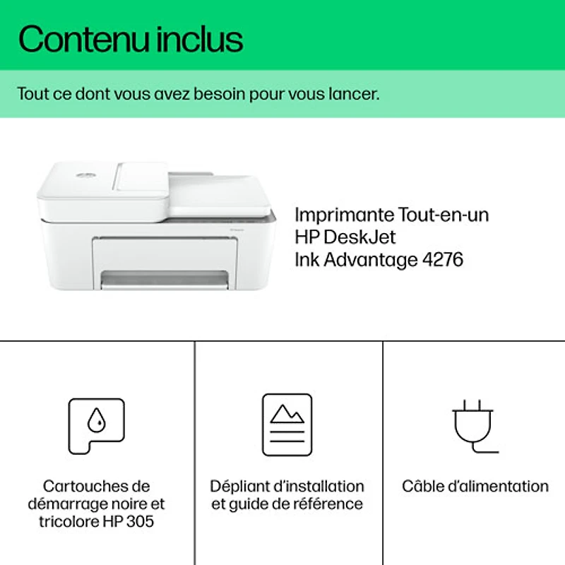 Imprimante à jet d'encre tout-en-un sans fil DeskJet 4252e de HP