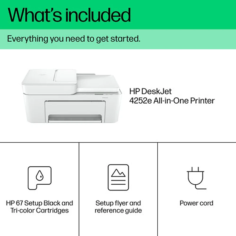 Imprimante à jet d'encre tout-en-un sans fil DeskJet 4252e de HP