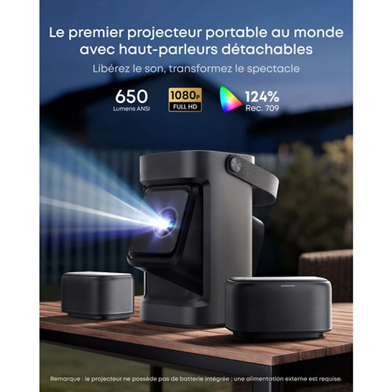 Projecteur portatif DEL HD 1080p Nebula P1 de Soundcore by Anker avec haut-parleurs amovibles (D2431111)