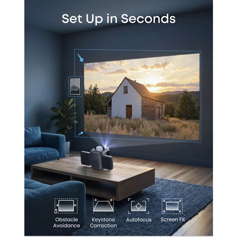 Projecteur portatif DEL HD 1080p Nebula P1i de Soundcore by Anker avec haut-parleurs amovibles (D2200111)