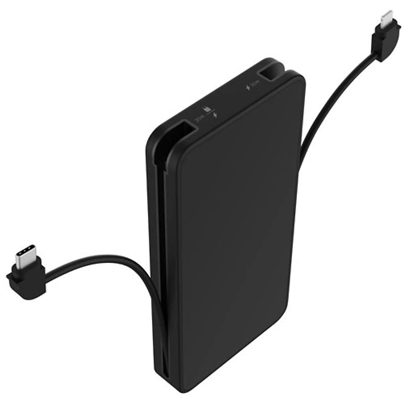 Mophie Powerstation Plus 10000 mAh Power Bank with Built-In Lightning and USB-C Cables - Black