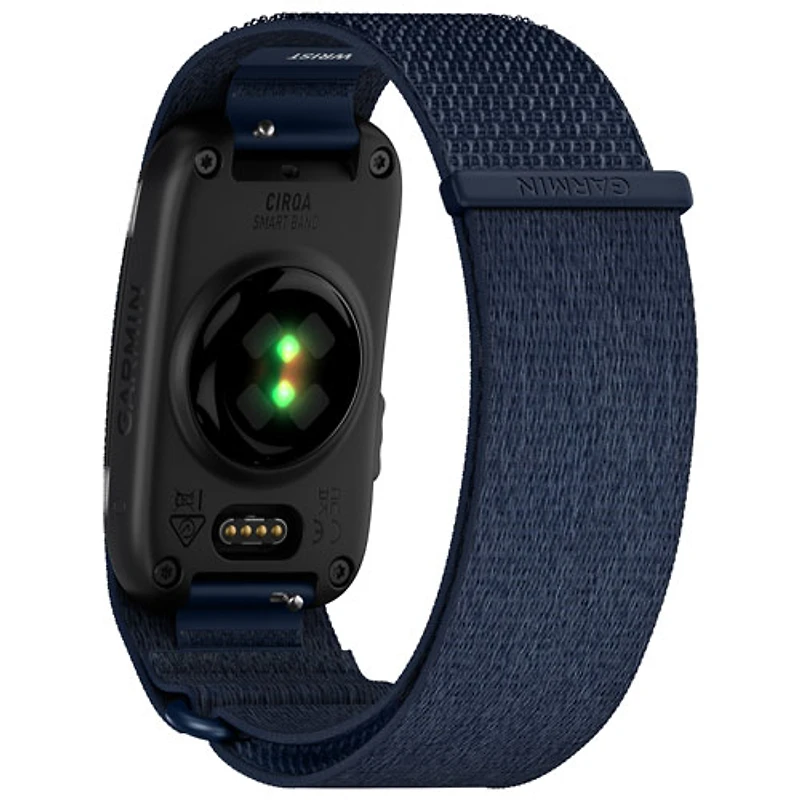 Bracelet d’activité Garmin CIRQA sans écran avec moniteur de fréquence cardiaque et suivi du sommeil - Grand/très grand - Bleu capitaine