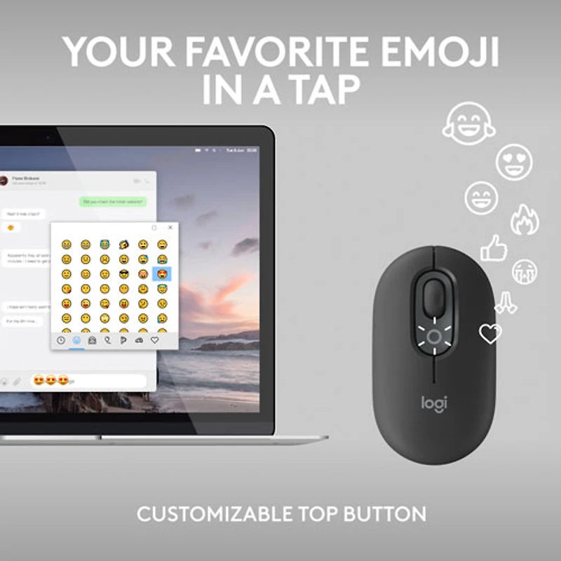 Souris optique Bluetooth POP Logitech - Graphite