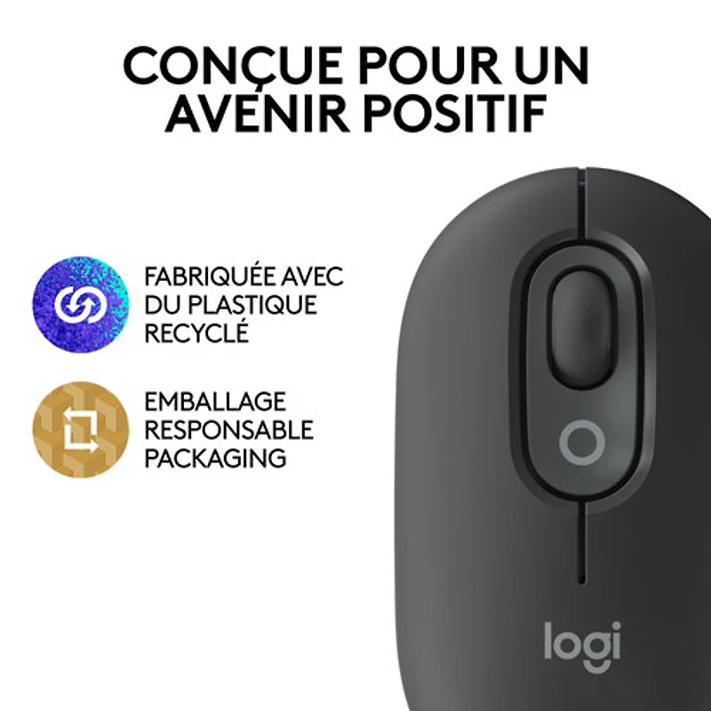 Souris optique Bluetooth POP Logitech - Graphite