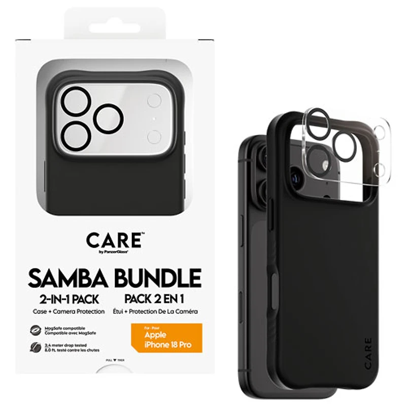 PanzerGlass Care Samba Bundle for iPhone 18 Pro - Black