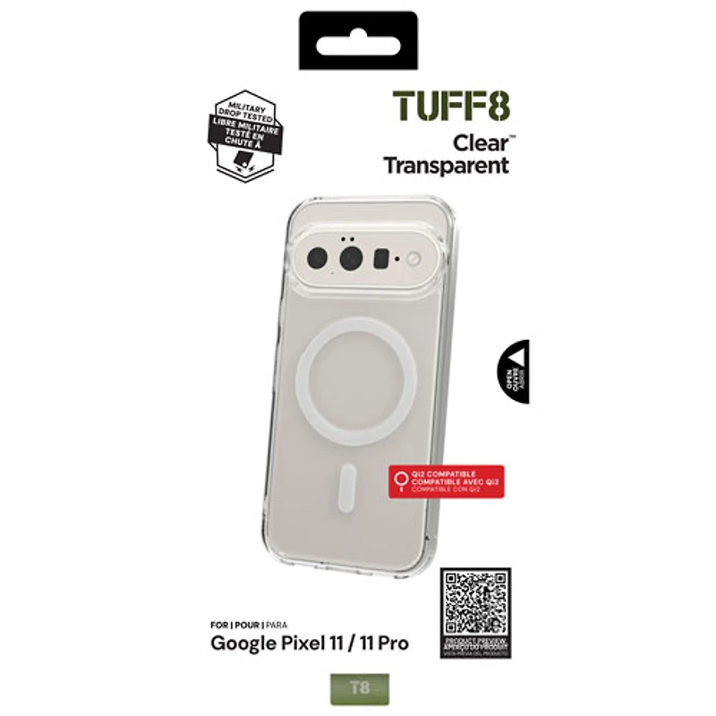 Tuff8 Fitted Hard Shell Case for Pixel 11/Pixel 11 Pro - Clear