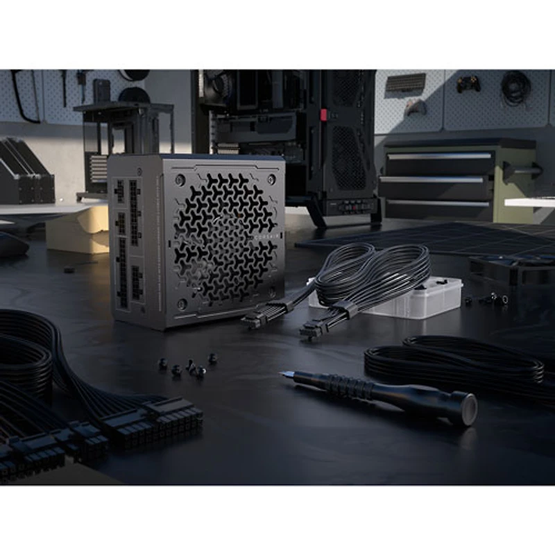 Bloc d’alimentation ATX modulaire Corsair RM1000e de 1 000 W avec câble ThermalProtect 12V-2x6 - Noir