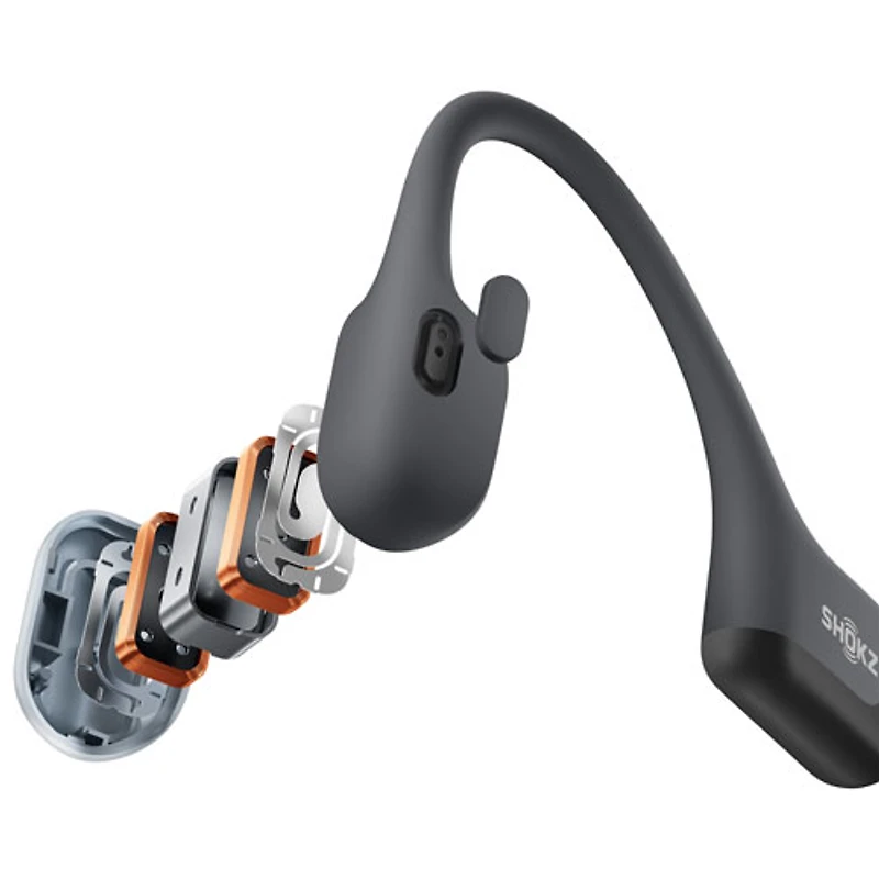 Shokz OpenRun Air 2 On-Ear True Wireless Headphones - 10 Hour Playtime, Water Resistant, Ideal for Sports, with Built-in Mic, Black