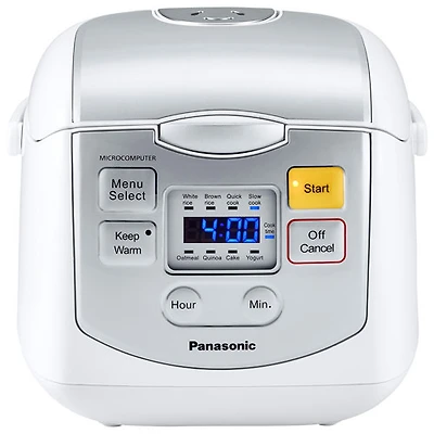 Cuiseur à riz multifonction Panasonic (SRZC075W) - 4 tasses - Blanc / Argent