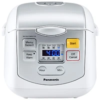 Cuiseur à riz multifonction Panasonic (SRZC075W) - 4 tasses - Blanc / Argent