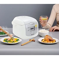 Cuiseur à riz multifonction Panasonic (SRZC075W) - 4 tasses - Blanc / Argent