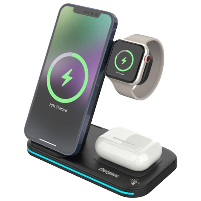 Energizer 3-in-1 15W Magnetic Wireless Charging Stand - Only at Best Buy