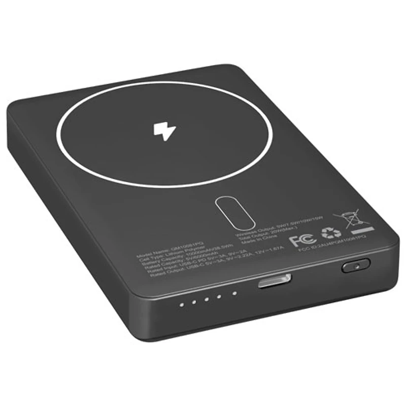 Batterie externe magnétique sans fil Qi Energizer de 10 000 mAh avec USB-C et 15 W