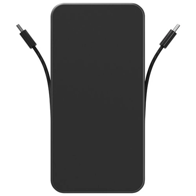 Mophie Powerstation Plus UItra 10000 mAh 30W USB-C Power Bank with 2 Built-In USB-C Cables - Black