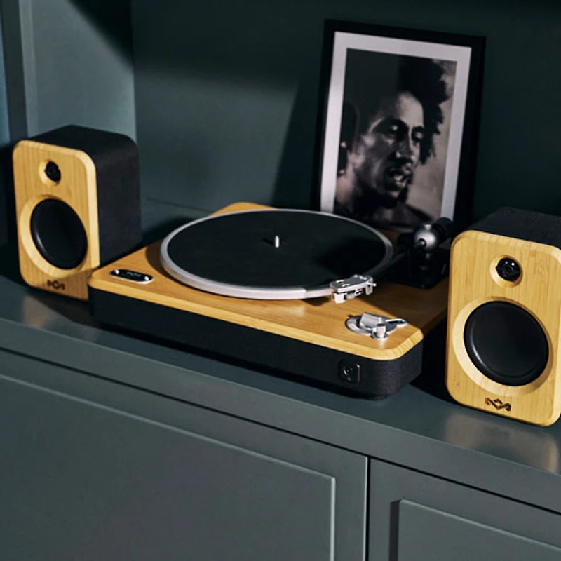 House Of Marley Stir It Up Wireless 2+ Belt Drive Bluetooth Turntable with Speakers - Signature Black