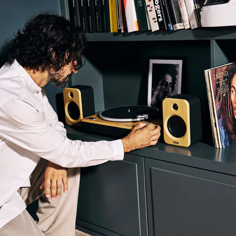 House Of Marley Stir It Up Wireless 2+ Belt Drive Bluetooth Turntable with Speakers - Signature Black