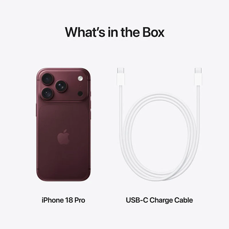 Bell Apple iPhone 18 Pro 512GB - Burgundy - Monthly Financing