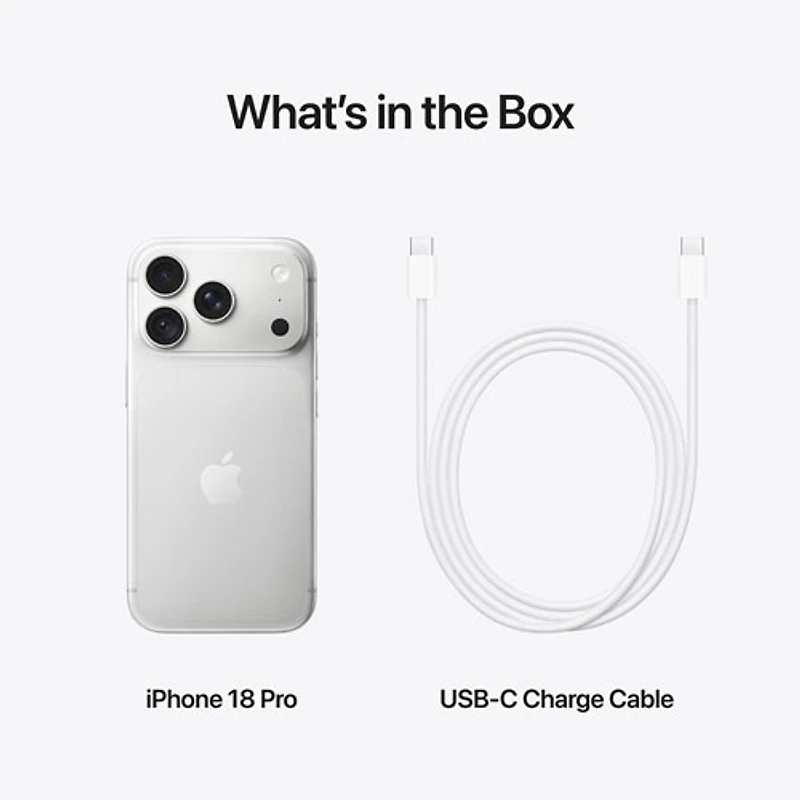 Fido Apple iPhone 18 Pro 1TB - Silver - Monthly Financing