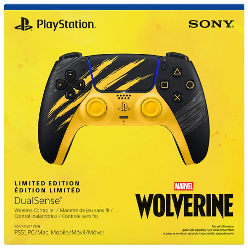 PlayStation 5 DualSense Wireless Controller - Marvel's Wolverine Battle Yellow Limited Edition