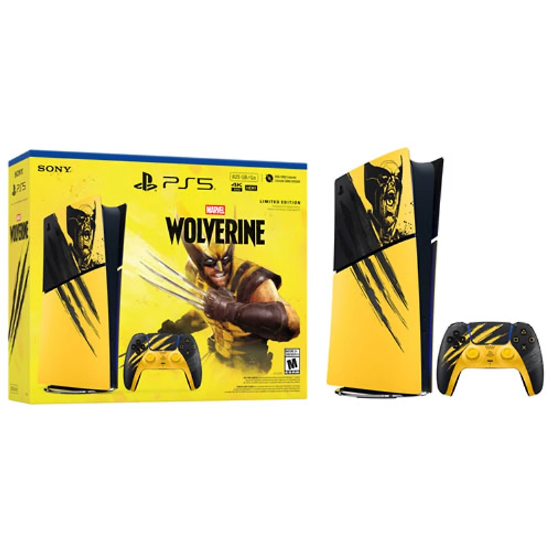 PlayStation 5 Digital Edition 825GB Console Marvel’s Wolverine Battle Yellow Limited Edition Bundle