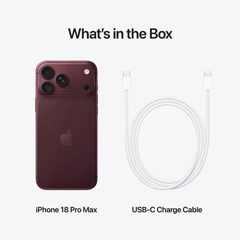 Fido Apple iPhone 18 Pro Max 1TB - Burgundy - Monthly Financing