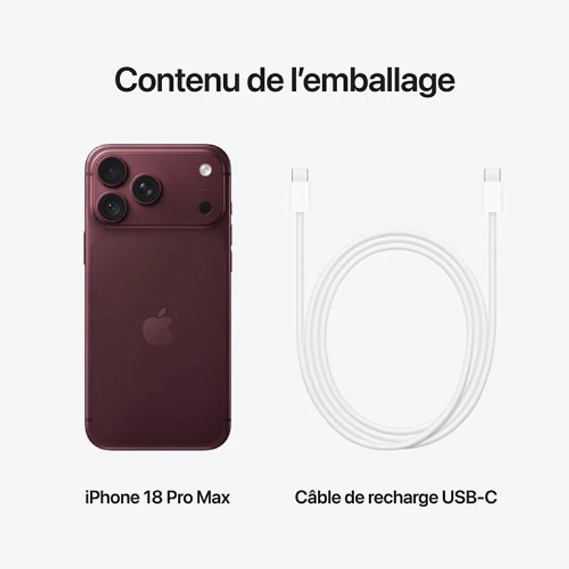 Fido Apple iPhone 18 Pro Max 1TB - Burgundy - Monthly Financing