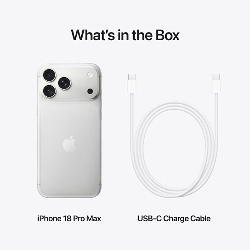 TELUS Apple iPhone 18 Pro Max 1TB - Silver - Monthly Financing