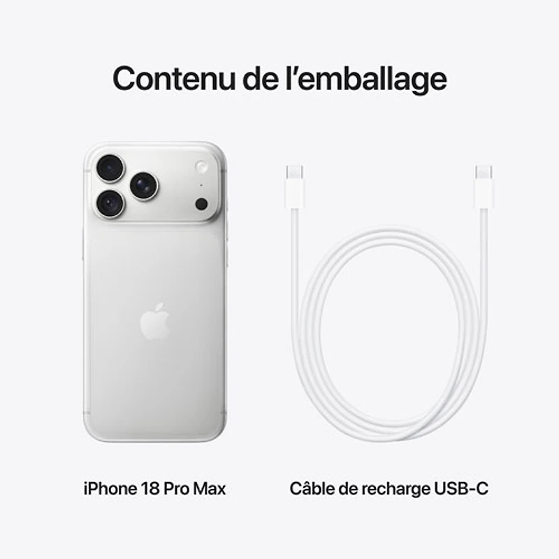 TELUS Apple iPhone 18 Pro Max 1TB - Silver - Monthly Financing