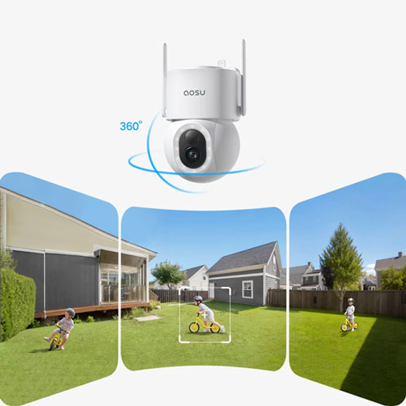 Aosu SolarCam D1 Max Wire-Free Outdoor Security Camera System with Hub, Cameras and Colour Night Vision