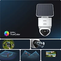 Aosu SolarCam T2 Ultra Wire-Free Outdoor Security Camera System with Hub, Cameras and Colour Night Vision