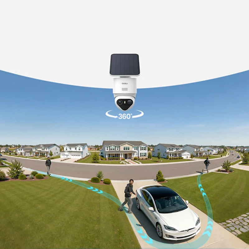 Aosu SolarCam T2 Ultra Wire-Free Outdoor Security Camera System with Hub, Cameras and Colour Night Vision