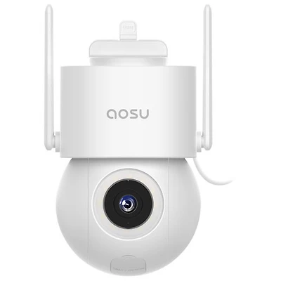 AOSU C5E Wired Outdoor Security Camera with Colour Night Vision and 360° Viewing - White
