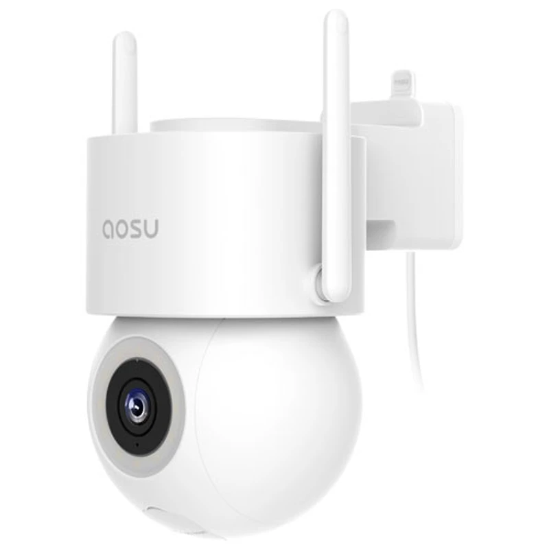AOSU C5E Wired Outdoor Security Camera with Colour Night Vision and 360° Viewing - White