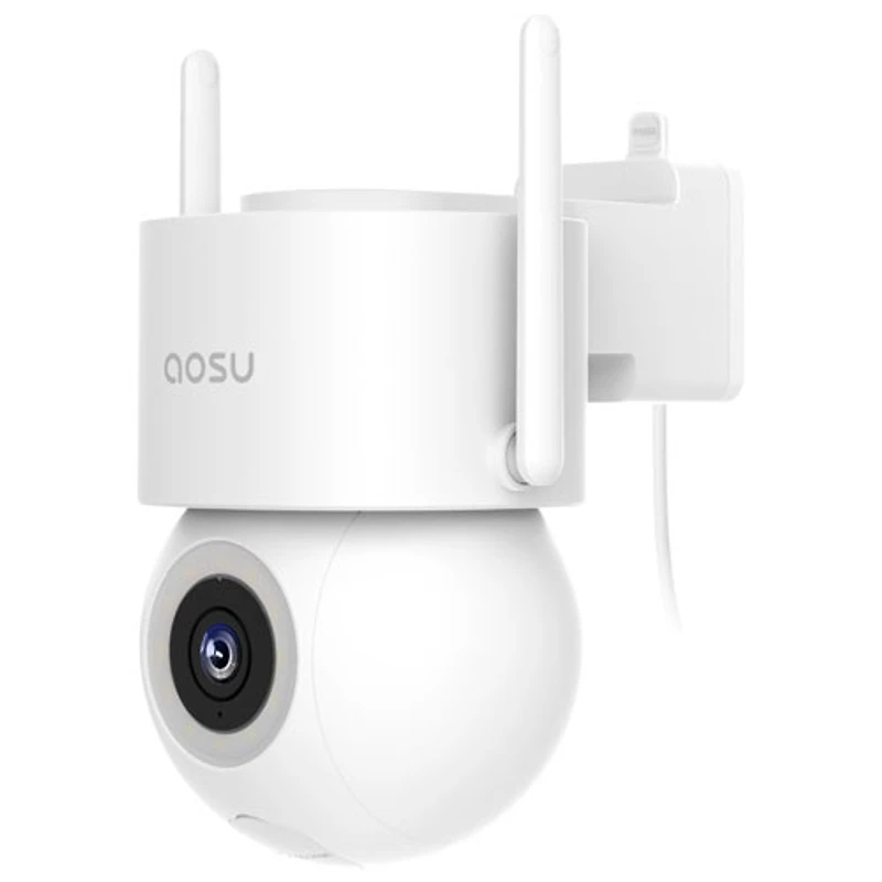 AOSU C5E Wired Outdoor Security Camera with Colour Night Vision and 360° Viewing - White