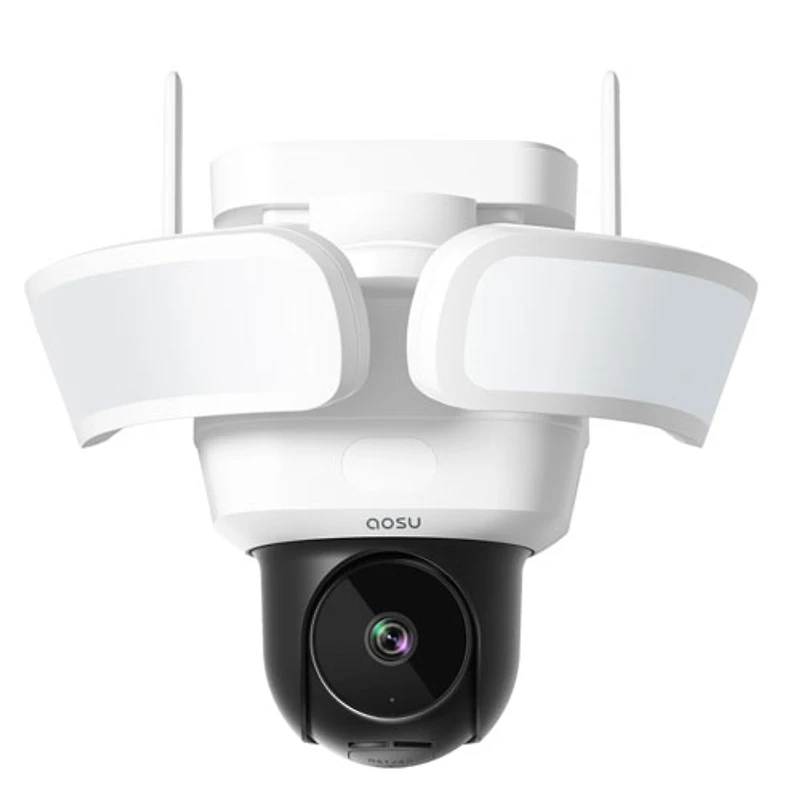 Aosu Wired Outdoor Smart Floodlight Security Camera with 360° Pan & Tilt and Colour Night Vision