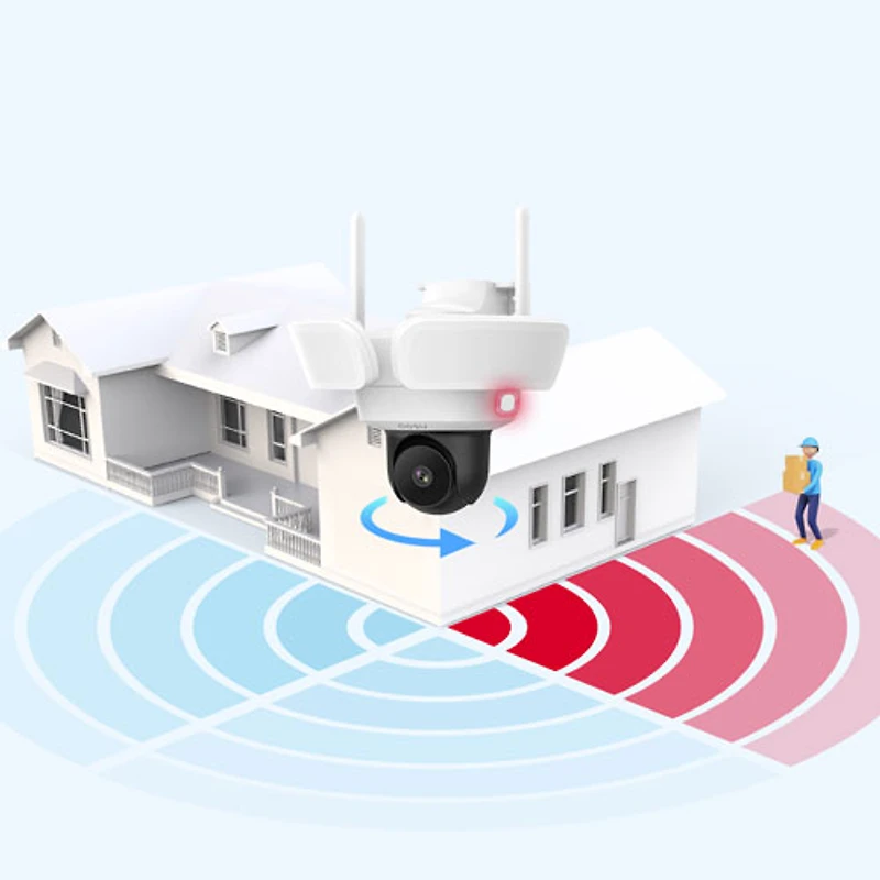 Aosu Wired Outdoor Smart Floodlight Security Camera with 360° Pan & Tilt and Colour Night Vision
