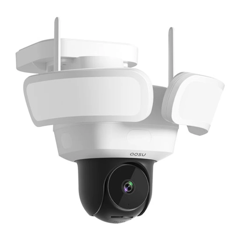 Aosu Wired Outdoor Smart Floodlight Security Camera with 360° Pan & Tilt and Colour Night Vision