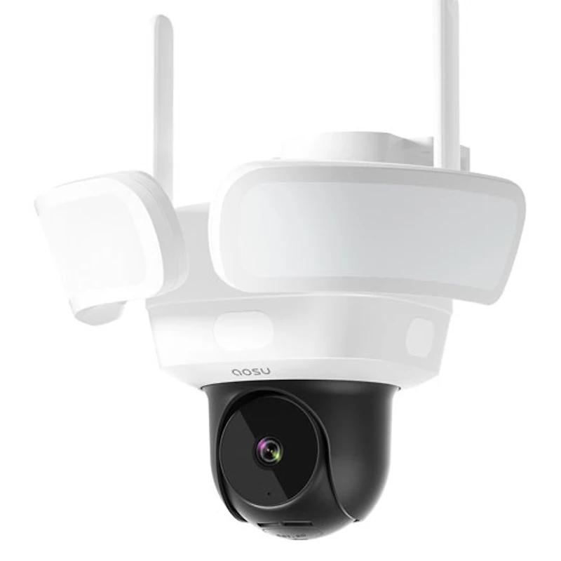 Aosu Wired Outdoor Smart Floodlight Security Camera with 360° Pan & Tilt and Colour Night Vision