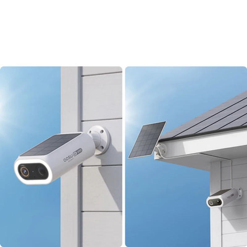 AOSU SolarCam P1 Max Kit Outdoor 4K Wireless Solar Security Cameras with Hub, Colour Night Vision and 2-Way Audio